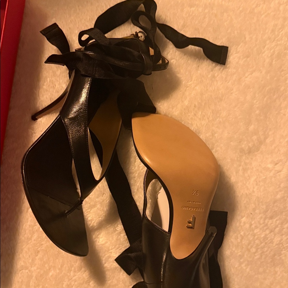 Salvatore Ferragamo Black High Heel Sandals - Picture 8 of 8
